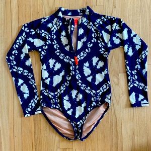Girls JCrew rash guard swimsuit size 12.